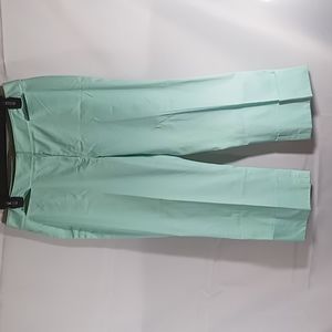 NWOT Apostrophe stretch mint green capri pants with large cuff size 8